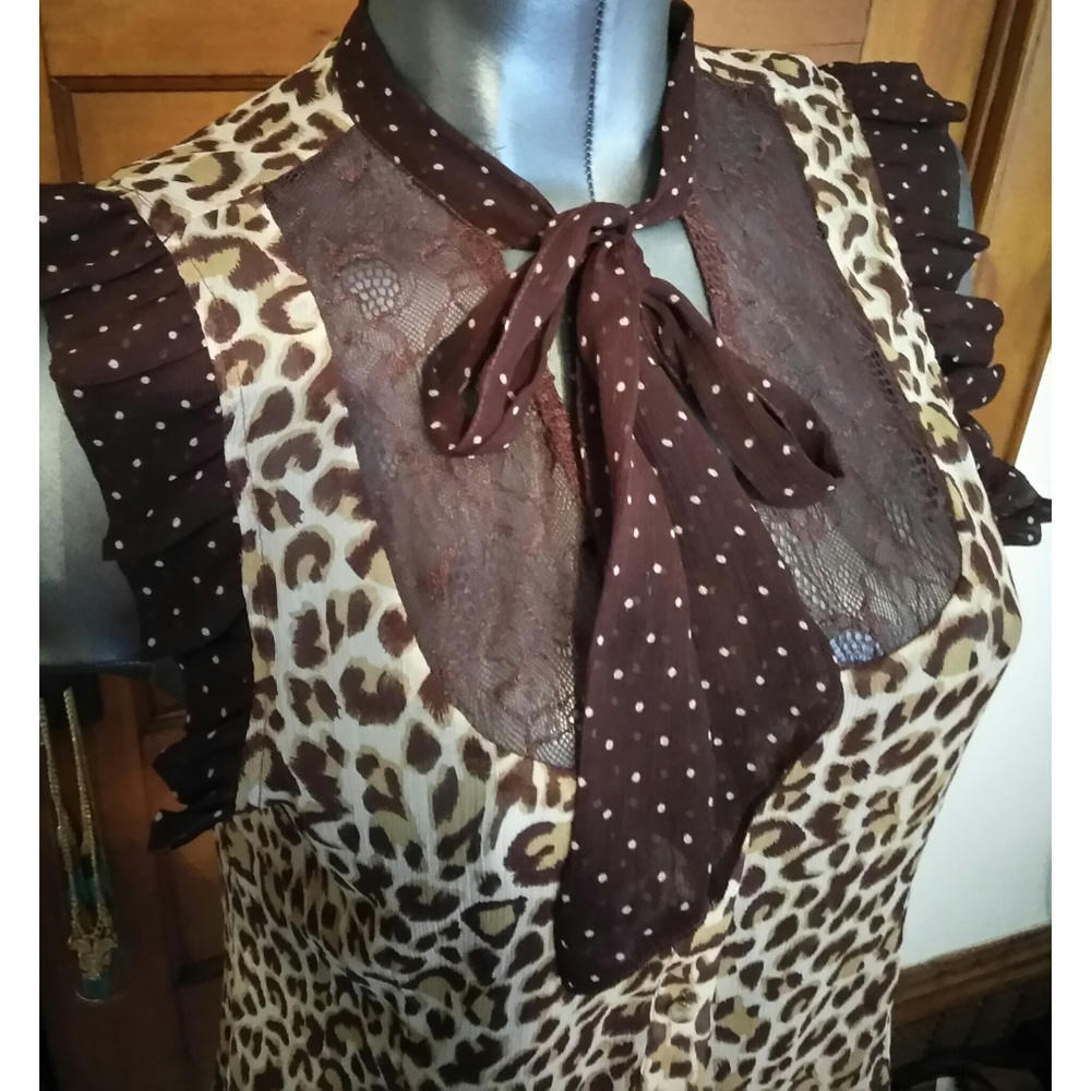 BCBG Maxazria | Sheer Sleeveless Chiffon Blouse